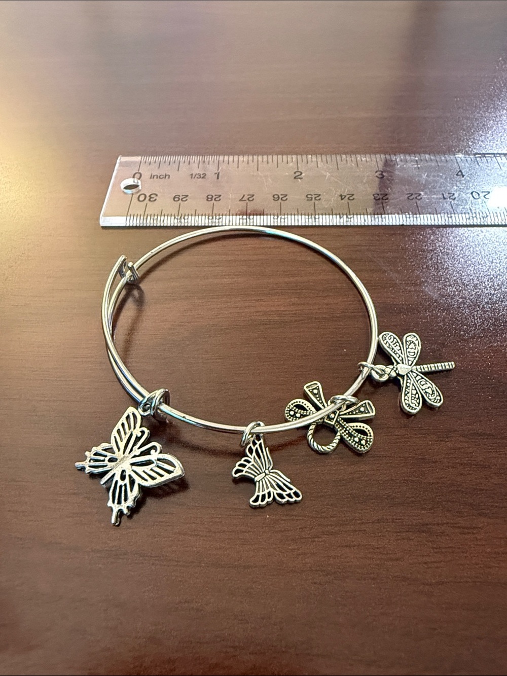 Alex and Ani Silver Adjustable Charm Bangle Bracelet